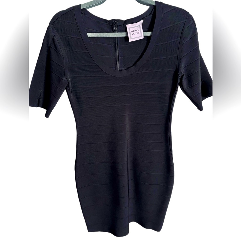 Herve Leger Bodycon Dress-Black, sz L